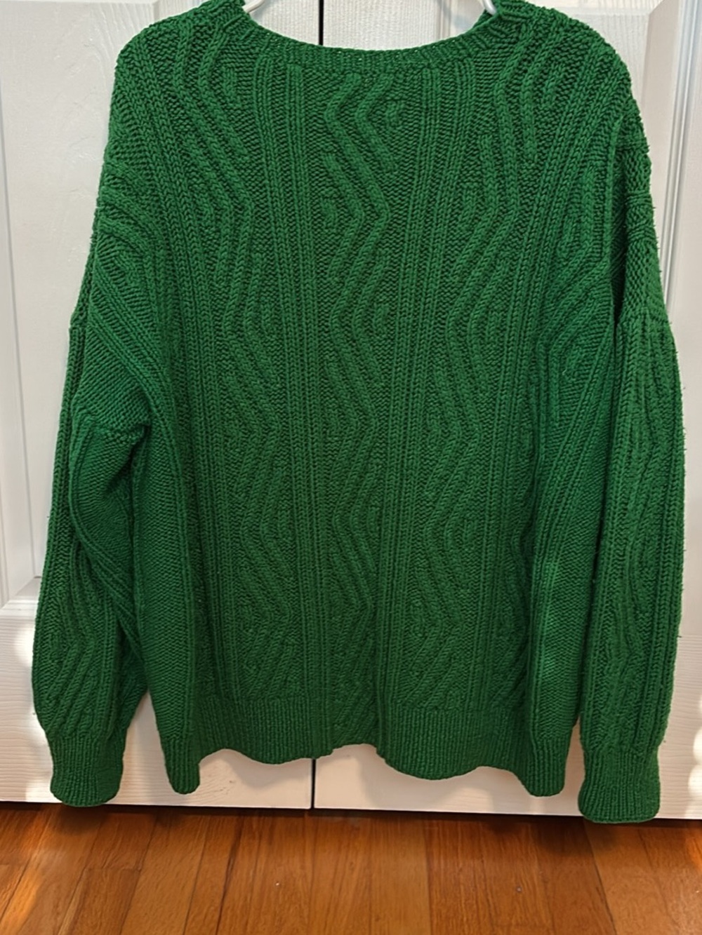 Hand Knit Vintage Green Cable Knit Women's Sweater